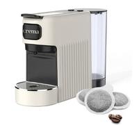 Macchina Caffè Cialde E.S.E. per Espresso Cremoso - 10 CIALDE COMPRESE, Macchinetta Del Caffe Cialde Compatta, Serbatoio 1.2L, Spegnimento Automatico, Espulsione Cialda, Vassoio Regolabile - Beige