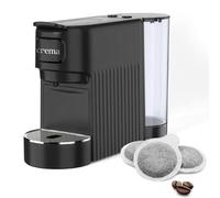 Macchina Caffè Cialde E.S.E. per Espresso Cremoso - 10 CIALDE COMPRESE, Macchinetta Del Caffe Cialde Compatta, Serbatoio 1.2L, Spegnimento Automatico, Espulsione Cialda, Vassoio Regolabile - Nero