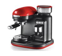 MACCHINA CAFFÈ ESPRESSO ARIETE CAFFE'ESPRESSO CON MACINA, Compatibile con Grani e macinato, Pressione pompa 15 bar, Potenza 1080 W, Serbatoio acqua 0,8 l, Disattivazione automatica, ROSSA/NERA