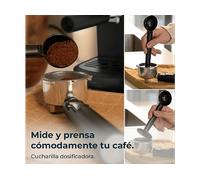 MACCHINA CAFFÈ ESPRESSO CECOTEC Power Espresso 20 Pecan Steel, Compatibile con Caffè macinato, Pressione pompa 20 bar, Potenza 1100 W, Serbatoio acqua 1,25 l, Argentato