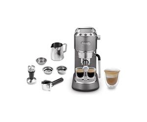 MACCHINA CAFFÈ ESPRESSO DELONGHI Dedica Arte EC885.GY, Compatibile con Cialde caffèCaffè macinato, Pressione pompa 15 bar, Potenza 1350 W, Serbatoio acqua 1 l, Disattivazione automatica, Grigio