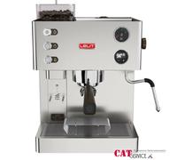 LELIT Kate PL82T Macchina Caffè Espresso Manuale con Macinacaffè ed Erogatore di Vapore Caffè in grani colore Acciaio Inox