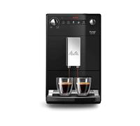 Melitta Purista F 230-102 - Macchina da caffè automatica con macinino conico silenzioso (tasto di selezione diretta, funzione a 2 tazze, larghezza 20 cm, gruppo erogatore estraibile), colore: nero