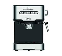 MACCHINA CAFFÈ ESPRESSO SOGO CAF-SS-5685, Compatibile con Cialde caffè, Caffè macinato, Pressione pompa 20 bar, Potenza 850 W, Serbatoio acqua 1,5 l, Disattivazione automatica, Nero, Acciaio inox