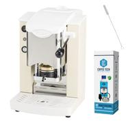 Macchina Caffè Faber Slot Inox a Cialde in Carta Ese 44 mm + Kit Manutenzione Decalcificante + 15 Cialde Caffè Emozioni Quotidiane in Omaggio (Avorio)