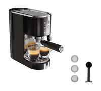 MACCHINA CAFFÈ MANUALE KRUPS Virtuoso+, 1 l, Compatibile con Caffè macinato, cialde E.S.E., Pressione pompa 15 bar, Potenza 1450 W, Serbatoio acqua 1 l, Disattivazione automatica, Nero, Argento