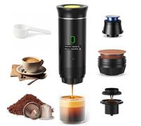 Macchina Caffe Portatile 3 In 1, Caffettiera Portatile da Viaggio | Macchinetta Caffe Portatile per Piccole Capsule Grandi Capsule Caffe Macinato, per Auto Casa Campeggio
