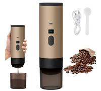 Macchina Caffe Portatile, 3 In 1 Caffettiere Expresso, 12V Ricarica USB Caffettiera Portatile da Viaggio, Compatibile con Piccole Capsule, Grandi Capsule, Caffe Macinato, Per Ufficio, Auto (Marrone)