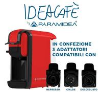 PYRAMIDEA Macchina per Caffè 3 in 1 Compatibile Nespresso Dolcegusto e Cialde Bevande Fredde da 0,6L Rosso