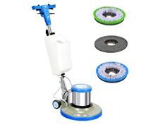 Macchina commerciale dell'impianto di lavaggio del pavimento con il grande serbatoio di acqua e l'ampio percorso di pulizia per i pavimenti di marmo e del legno duro