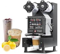 Macchina commerciale di sigillamento della tazza, sigillatrice elettrica completamente automatica per tazze di plastica e carta, funzionamento ad alta velocità