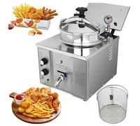 Macchina Commerciale for Pollo Fritto ad Alta Pressione, Friggitrice ad Aria Profonda a Pressione Elettrica da 3000 W con Grande Serbatoio dell'Olio,Friggere Pollo in Acciaio Inossidabile da 16 Litri