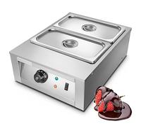 Macchina Commerciale per Temperaggio del Cioccolato, Scioglicioccolato Elettrico 30-80°C Controllo della Temperatura Macchina per Sciogliere Il Cioccolato In Acciaio Inox con 2 Serbatoi per Latt CS-4