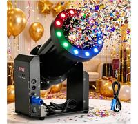 Macchina Coriandoli Elettrica 3 Tubi, Cannone Portatile LED Effetti Stadio Professionale, Spara Coriandoli Luminoso a Batteria for Matrimonio, Festa e Celebrazione