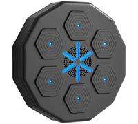 Macchina da Boxe a Parete 40x40x7,5 cm Punch Boxe con Connessione Bluetooth e Luci in PE e PU Nero