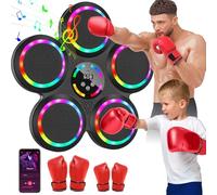 Macchina da Boxe Musicale, 2025 Nuovo Music Boxing Machine a Parete con Guanti, Luci Colorate, Supporta Bluetooth, 9 Velocità, 9 Modalità di Allenamento, Modalità di Conteggio, per Adulti e Bambini