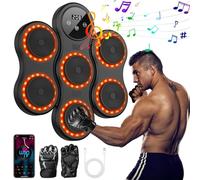 Macchina da Boxe Musicale, 2025 Nuovo Music Boxing Machine da Parete con Guanti, Modalità Bluetooth, 9 Modalità Velocità, Modalità Conteggio, Tira Pugni Boxe Elettronico per Adulti e Bambini (Nero)