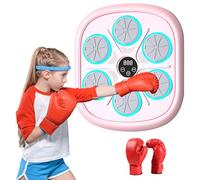 Macchina da boxe musicale, 9 modalità di velocità musicale boxing machine con guanti boxe,Smart Bluetooth Music Boxer elettronico,LED Boxe Music per adulti e bambini per palestra (rosa + bambino)