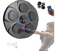 Macchina da Boxe Musicale, Attrezzatura da Allenamento per Boxe a Parete in PU con Guantoni da Boxe, Pad da Boxe a LED, Bluetooth, Luci al Ritmo della Musica. (2 Mode, 40x40x5 cm)