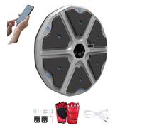 Macchina da Boxe Musicale. Attrezzatura da Parete con LED, Guantoni da Boxe, Bluetooth e Luci a Ritmo di Musica. per Bambini/Adulti. (9 modalità, 43x43 cm)