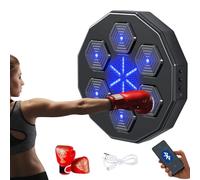 Macchina da Boxe Musicale. Attrezzatura da Parete con LED, Guantoni da Boxe, Bluetooth e Luci a Ritmo di Musica per Bambini/Adulti.