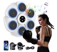 Macchina da boxe musicale con guantoni da boxe, macchina da boxe intelligente con Bluetooth e velocità regolabile, macchina da boxe da parete, dispositivo di allenamento per adulti e bambini (F)