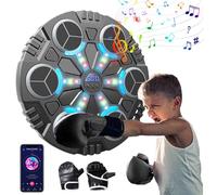 Macchina da boxe musicale con guantoni da boxe, macchina da boxe intelligente con Bluetooth e velocità regolabile, macchina da boxe da parete, dispositivo di allenamento per adulti e bambini (A)