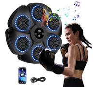 Macchina da boxe musicale con regolazione della velocità a 9 livelli, macchina da boxe musicale Bluetooth con guantoni da boxe, punzonatrice da parete, per uomini, donne e bambini (C-nero (senza