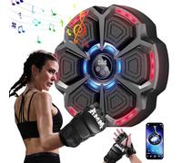 Macchina da boxe musicale intelligente, da parete, con luce LED, sensore Bluetooth, 9 modalità di velocità e modalità di conteggio, ricarica USB One Punch musicale per bambini e adulti (nero)