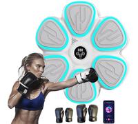 Macchina da boxe musicale, macchina da boxe con luci a LED, 9 modalità, con guanti da boxe, conteggio intelligente e Bluetooth Musicboxing per allenamento a casa per bambini e adulti (bianco)