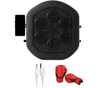Macchina da boxe musicale, Macchina da boxe musicale illuminata montata a parete, Attrezzatura da boxe ricaricabile collegata tramite Bluetooth con guanti, Macchina da boxe con obiettivo di reazione a