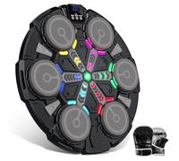 Macchina da Boxe Musicale, Nuovo Music Boxing Machine a Parete con Guanti, Connessione Bluetooth, Luci LED, Regolazione a 5 Velocità, Molteplici Modalità di Allenamento, Conteggio Automatico (A)
