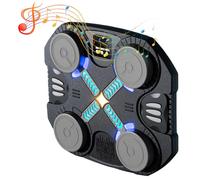 Macchina da boxe per bambini a 5 velocità ＆ 2 modalità Macchina da boxe musicale con luci a LED, 12, 6x10, 8x1, 6 pollici Allenatore di punzonatura con guanti per esercizi casa Articoli sportivi ne