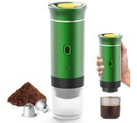 Macchina da caffè 3 in 1, 4-6 minuti di auto-riscaldamento, per espresso, piccole capsule, grandi capsule, caffè macinato, portatile per ufficio, casa, auto, colore: verde