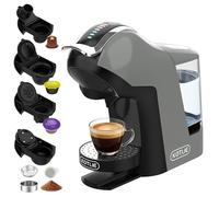 Macchina da caffè a capsula 19 bar, macchina multi-capsula per Nespresso Original/Dolce Gusto/ESE Pads (44 mm)/caffè in polvere, serbatoio acqua da 1 l, 3 temperature/7 quantità di acqua (EM-308B)