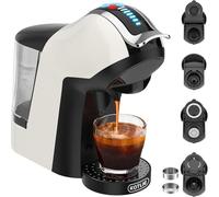 Macchina da caffè a capsule 5 in 1, per Dolce Gusto/per Nespresso/A Modo Mio/cialde ESE (44 mm) e caffè macinato, temperatura e volume dell'acqua regolabili, serbatoio dell'acqua da 1 litro (EM-308B)