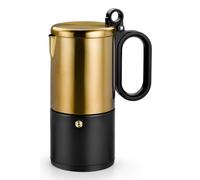 BRA Kaffe - Macchina Da Caffè in Acciaio Inox Da 9 Tazze, Nera E Rame, Adatta a Tutti I Tipi Di Fornelli E All'Induzione