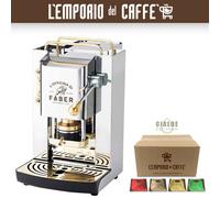 Macchina da Caffe a Cialda Faber Pro Series Deluxe Inox e Ottone + 50 Cialde