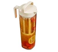 Macchina da caffè a freddo - Macchina da caffè manuale a freddo | 1100 ml con manico | Teiera a frutta ghiacciata con filtro, bottiglia portatile per frigorifero per casa, caffetteria, appartamento