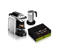 Macchina da caffè automatica Nespresso Professional Zenius con Aeroccino4 (montalatte) e 100 capsule di caffè, ideale per piccoli uffici - Argento