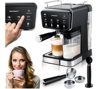 Macchina da caffè Berdsen BD-773 nera con montalatte da 20 bar