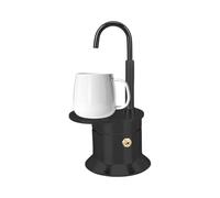 Macchina da caffè compatta, con tubo in alluminio, materiale alimentare, design leggero e portatile, durevole da pulire, multiuso per casa, cucina, esterni, cortile, 17 cm, argento e nero