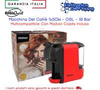 DIGIQUEST Macchina da caffè COFFY RED 3in1 compatibile con Nespresso®, Dolce Gusto® e A Modo Mio® | Caffè corto e lungo | Potenza1450 W | 0,6 Litri | 19 Bar | Limited edition