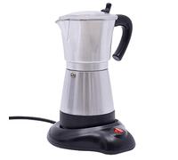 Macchina da caffè elettrica da 300 ml, 480 W, caffettiera elettrica per espresso, 6 tazze, italia, moka, adatta per la casa, in caffè, in ufficio, nel negozio di tè, ecc. (argento)