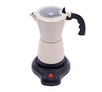 Macchina da caffè elettrica da 300 ml, 480 W, caffettiera elettrica per espresso, 6 tazze, Italia Moka, adatta per la casa, in ufficio, nel negozio di tè al latte, ecc. (bianco crema)