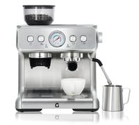 Macchina da caffè espresso 20 bar con trituratore, decalcificatore automatico,Caffettiera espresso semi-automatica in acciaio inox con montalate,4 temperature,2.8 L Serbatoio rimovibile per cucina