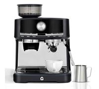 Macchina da caffè espresso 20 bar con trituratore, decalcificazione automatica,1400 W Caffettiera espressa semi-automatica in acciaio inox con montalate,Due filtri,Serbatoio rimovibile per espresso