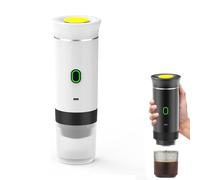 Macchina da caffè espresso elettrica portatile 3 in 1, mini piccola macchina da caffè, senza fili, con cialde autoriscaldanti, per auto, casa, ufficio, campeggio, viaggi, 3 in 1, colore bianco