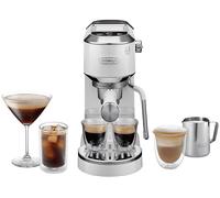 De'Longhi Dedica Duo EC890.WI Macchina Manuale per Caffè Espresso, Cappuccino e Cold Brew, Barista, Dotata di Lancia Vapore per My LatteArt, Display Touch,Larga 15cm, Serbatoio Estraibile 1,1L, Bianca