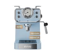 MACCHINA DA CAFFÈ ESPRESSO MANUALE EVVO V0525, Compatibile con Caffè macinato, Pressione pompa 20 bar, Potenza 950 W, Serbatoio acqua 1 l, Acciaio inox, Blu